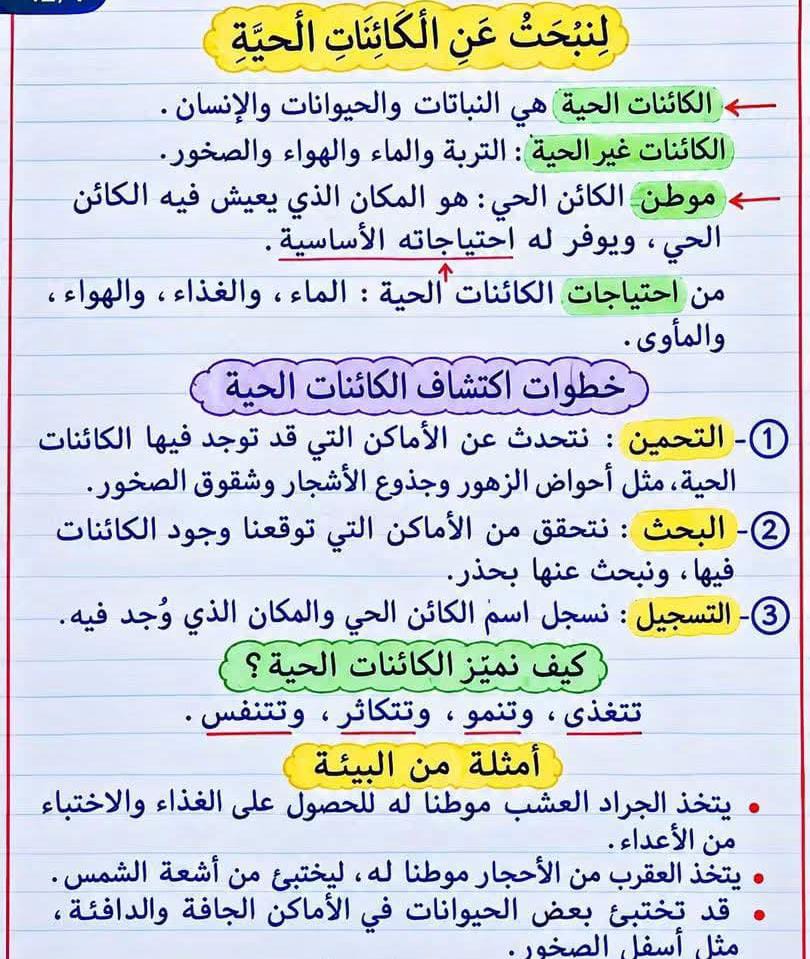 الدرس الاول علوم رابعه2 الدرس الاول علوم رابعه2